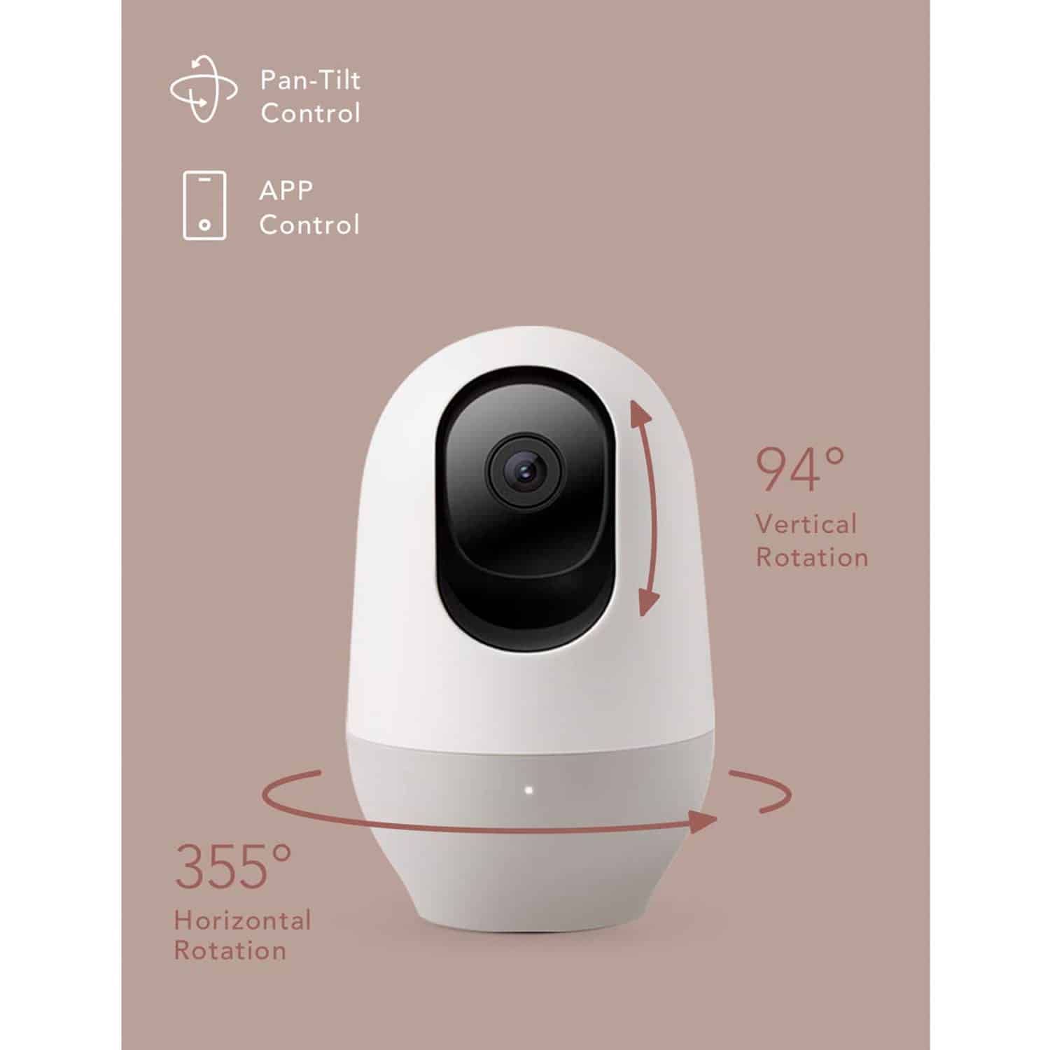 Nooie Baby Monitor, WiFi Pet Camera Indoor, 1080P Home Security Camera, Works with Alexa, White - Image 5